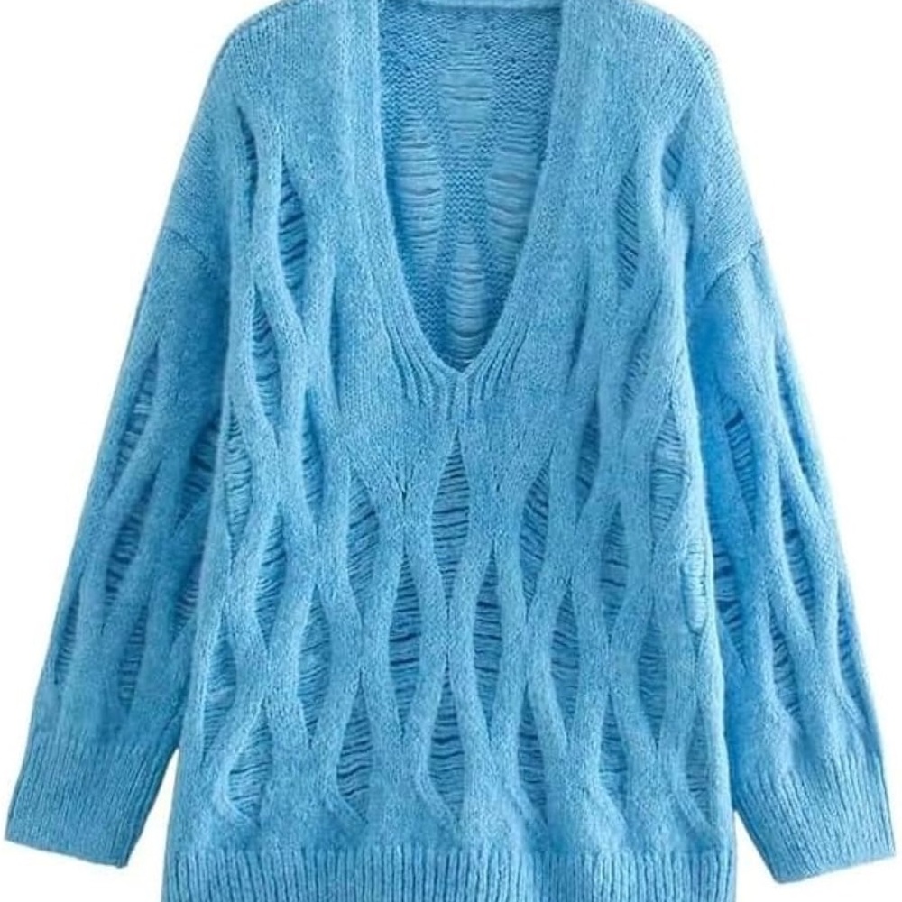 Women's Blue Knit Sweater